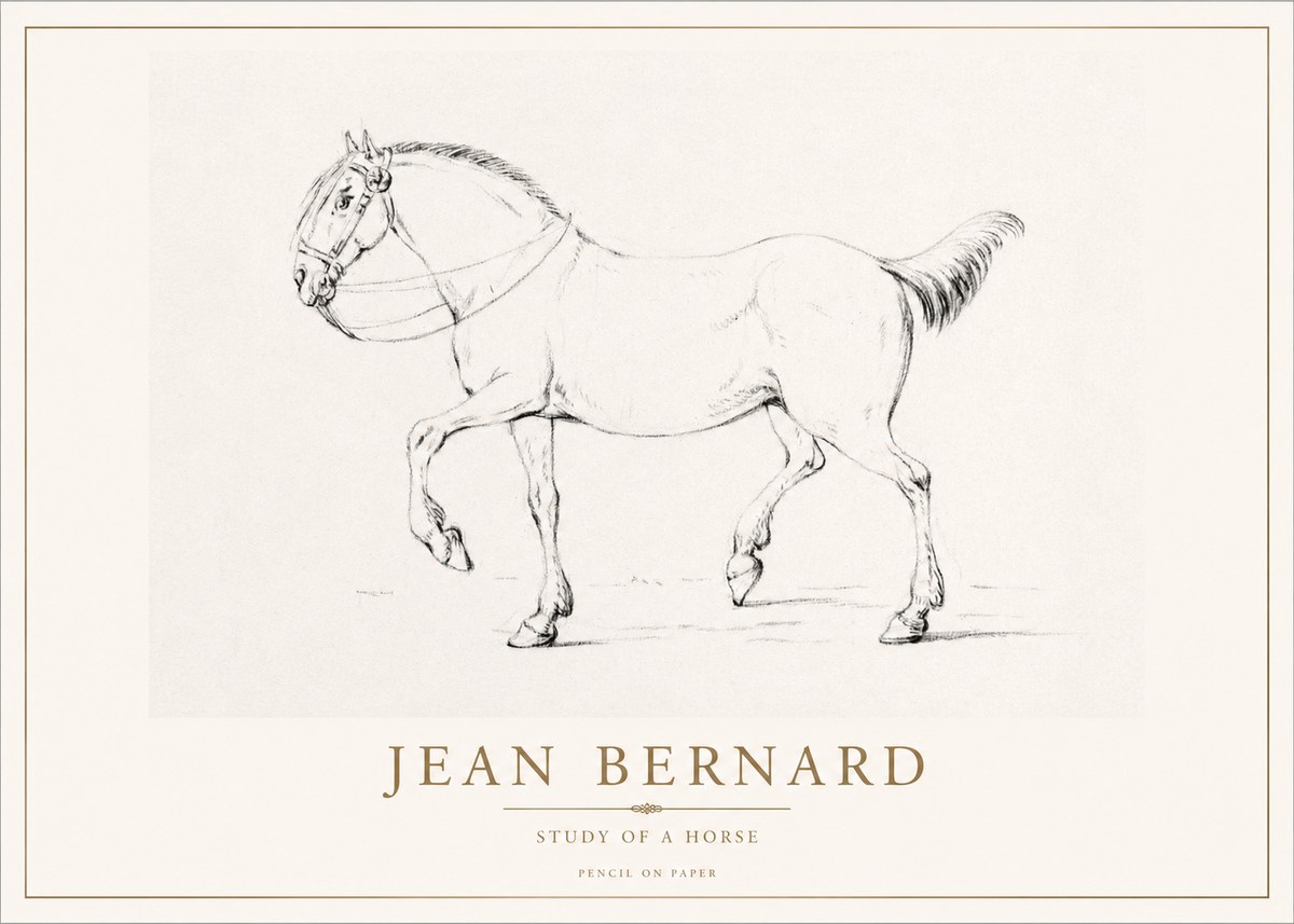 Jean Bernard Study of a Horse XVI No1 - Plakát
