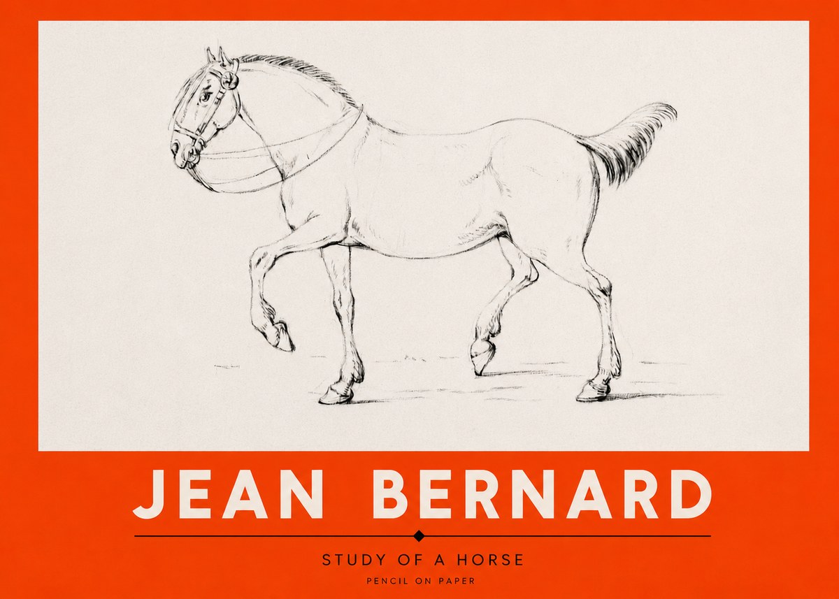 Jean Bernard Study of a Horse XVI No2 - Plakát