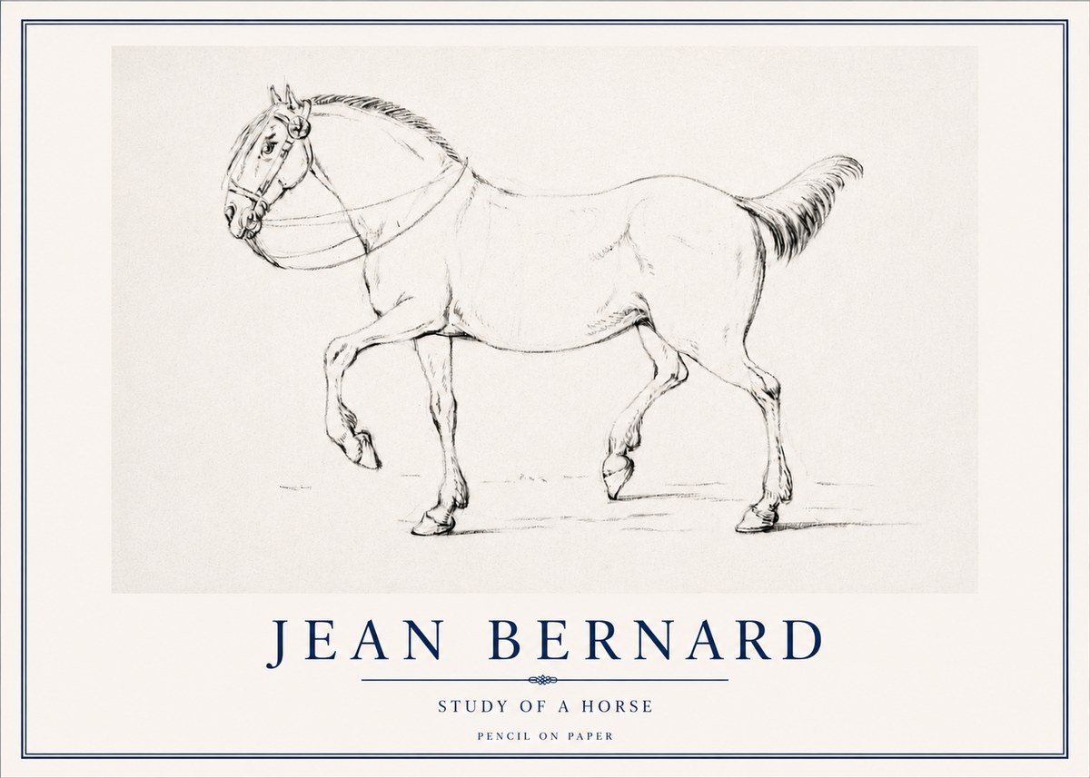 Jean Bernard Study of a Horse XVI No3 - Plakát
