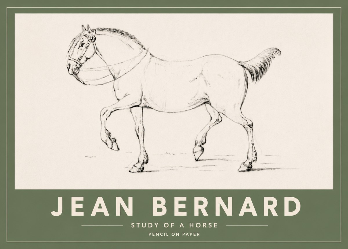 Jean Bernard Study of a Horse XVI No4 - Plakát