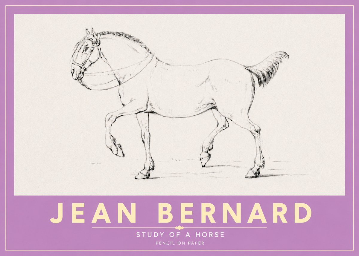 Jean Bernard Study of a Horse XVI No5 - Plakát