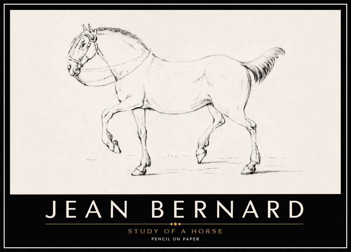 Jean Bernard Study of a Horse XVI No6 - Plakát
