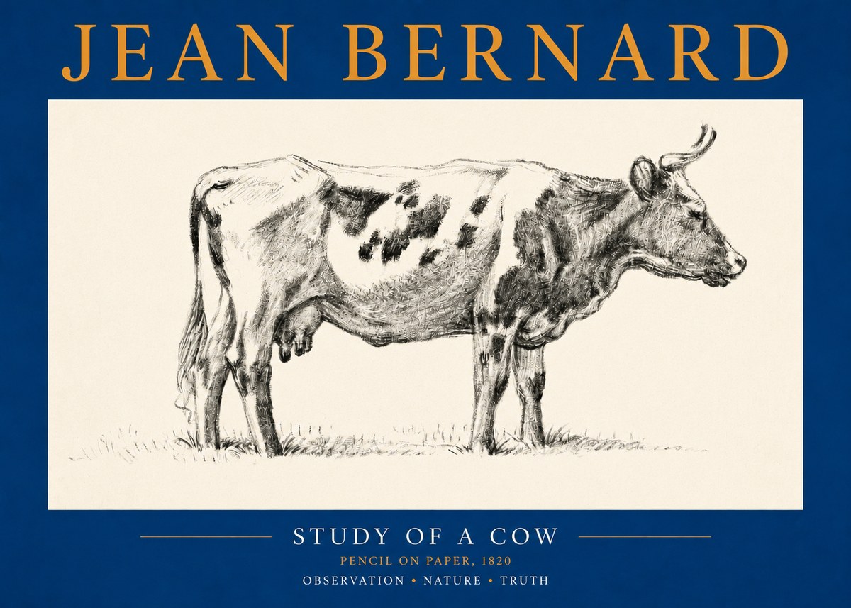 Jean Bernard Study of a Cow XX No5 - Plakát