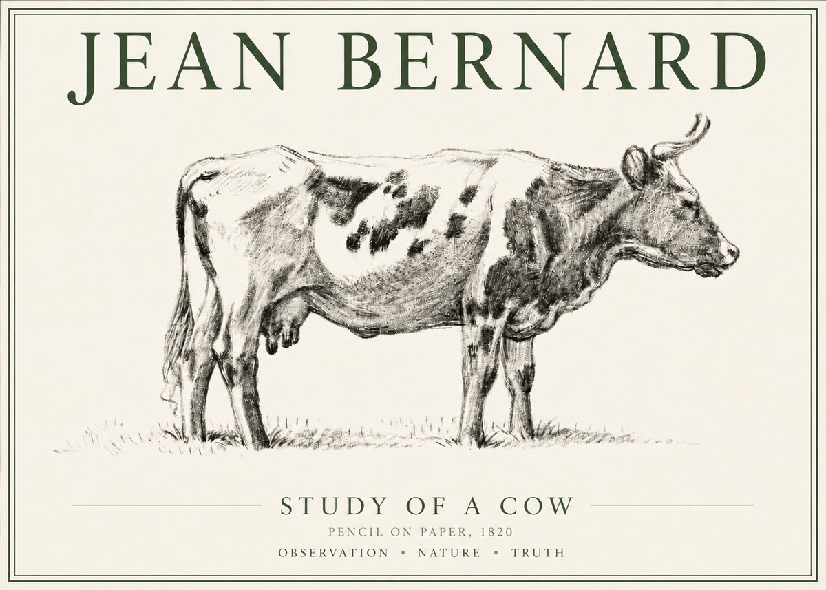 Jean Bernard Study of a Cow XX No6 - Plakát
