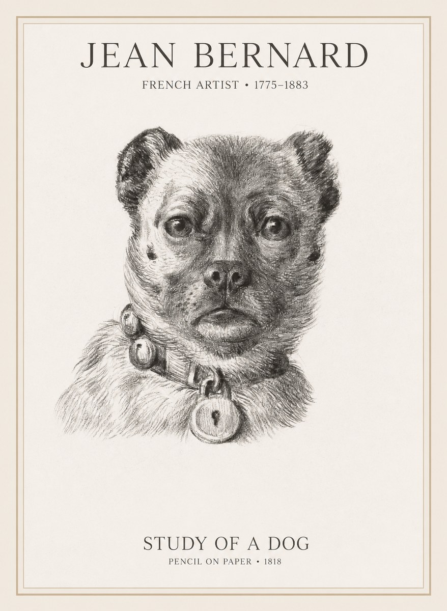 Jean Bernard Study of a Dog IV No1 - Plakát