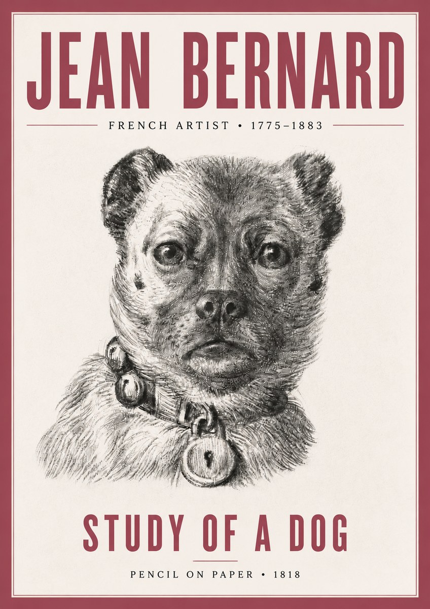 Jean Bernard Study of a Dog IV No5 - Plakát