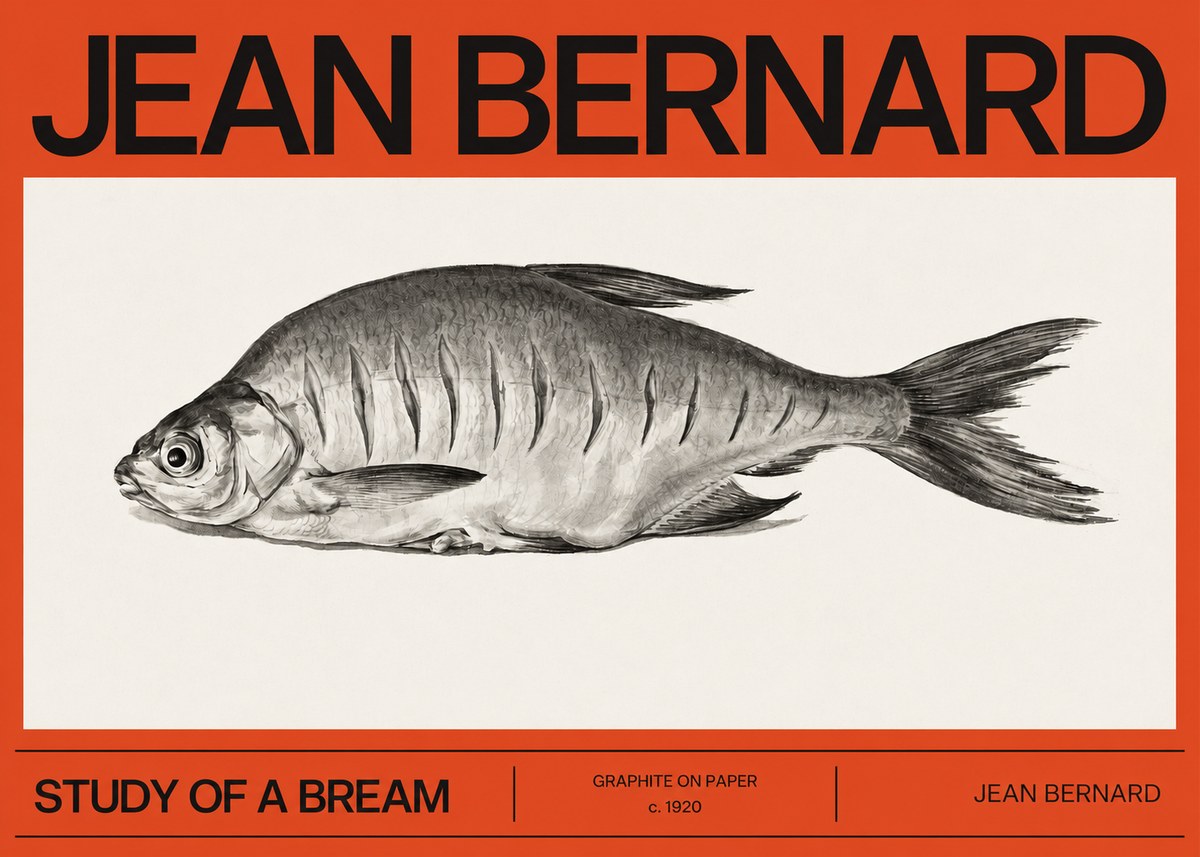 Jean Bernard Study of a Bream No2 - Plakát