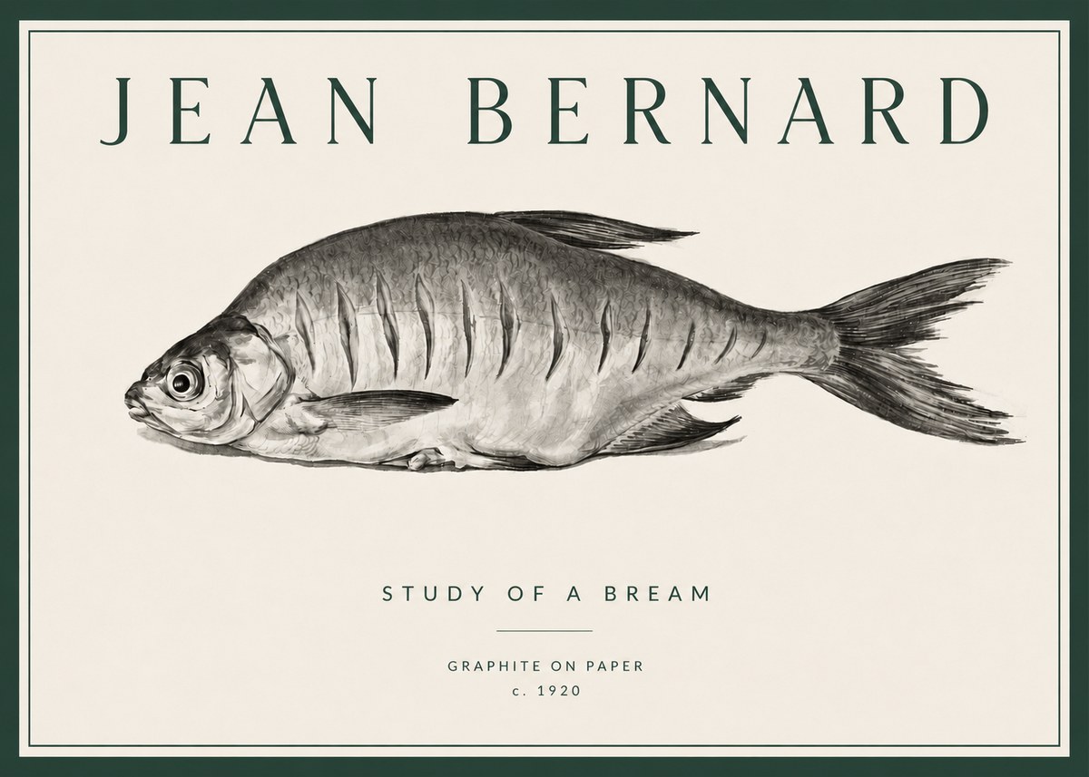 Jean Bernard Study of a Bream No3 - Plakát