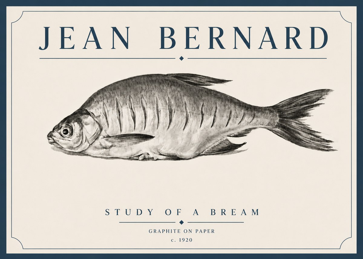 Jean Bernard Study of a Bream No5 - Plakát