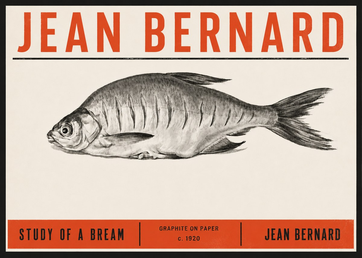 Jean Bernard Study of a Bream No6 - Plakát