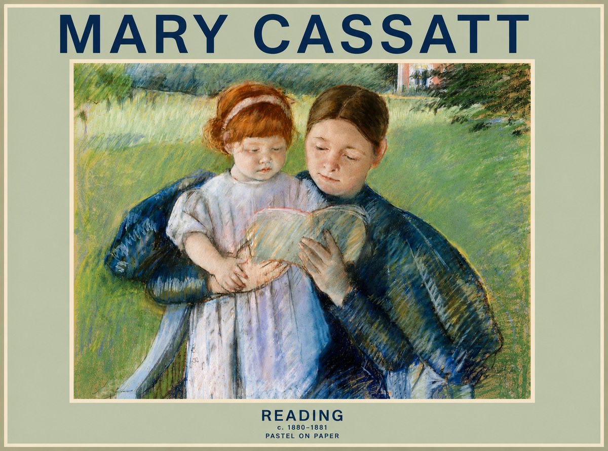 Mary Cassatt Reading No2 - Plakát