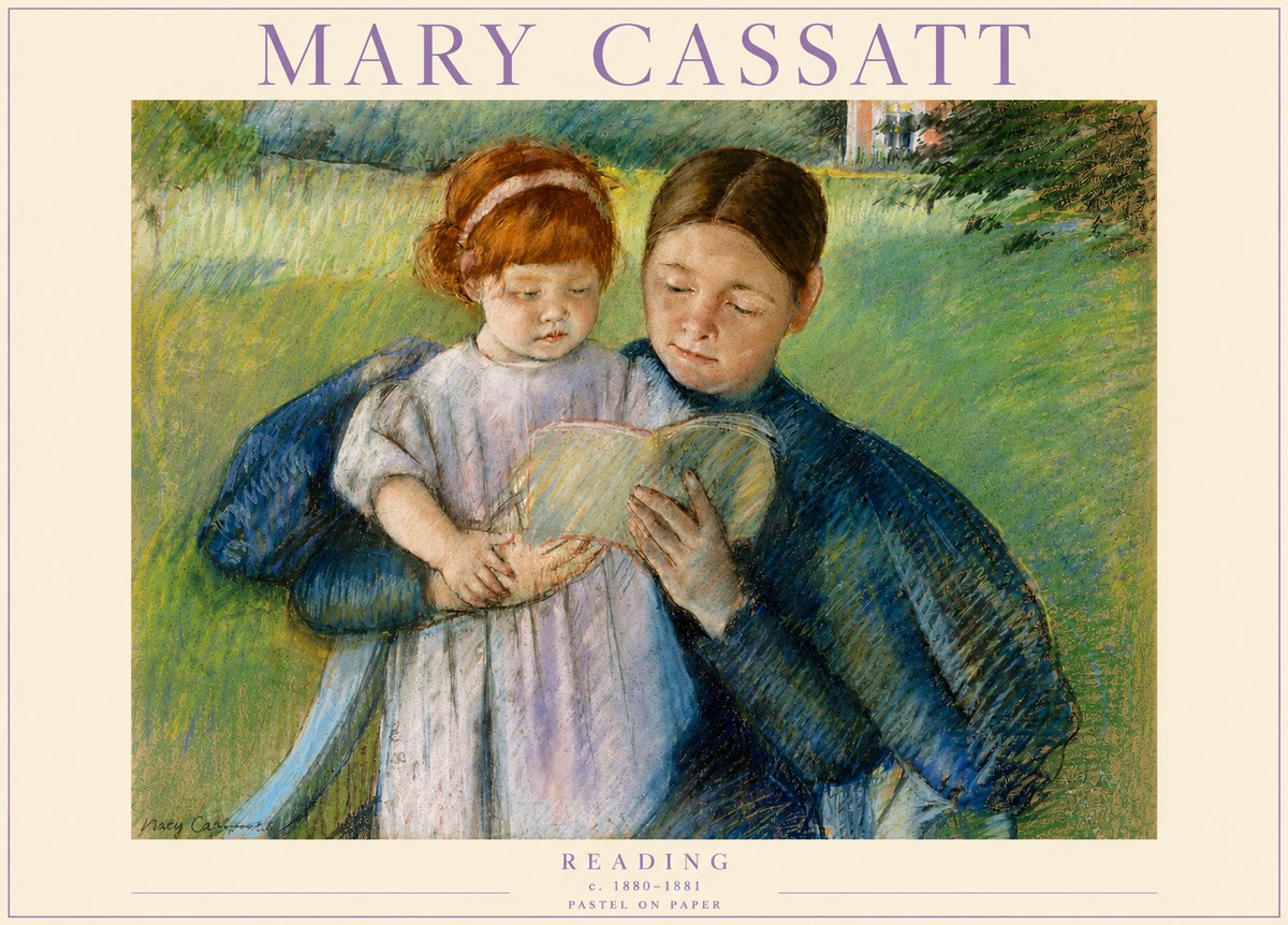 Mary Cassatt Reading No3 - Plakát