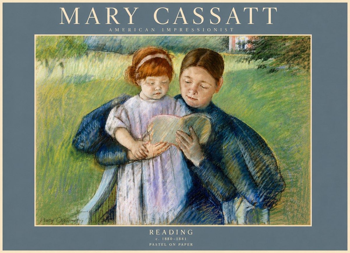 Mary Cassatt Reading No4 - Plakát