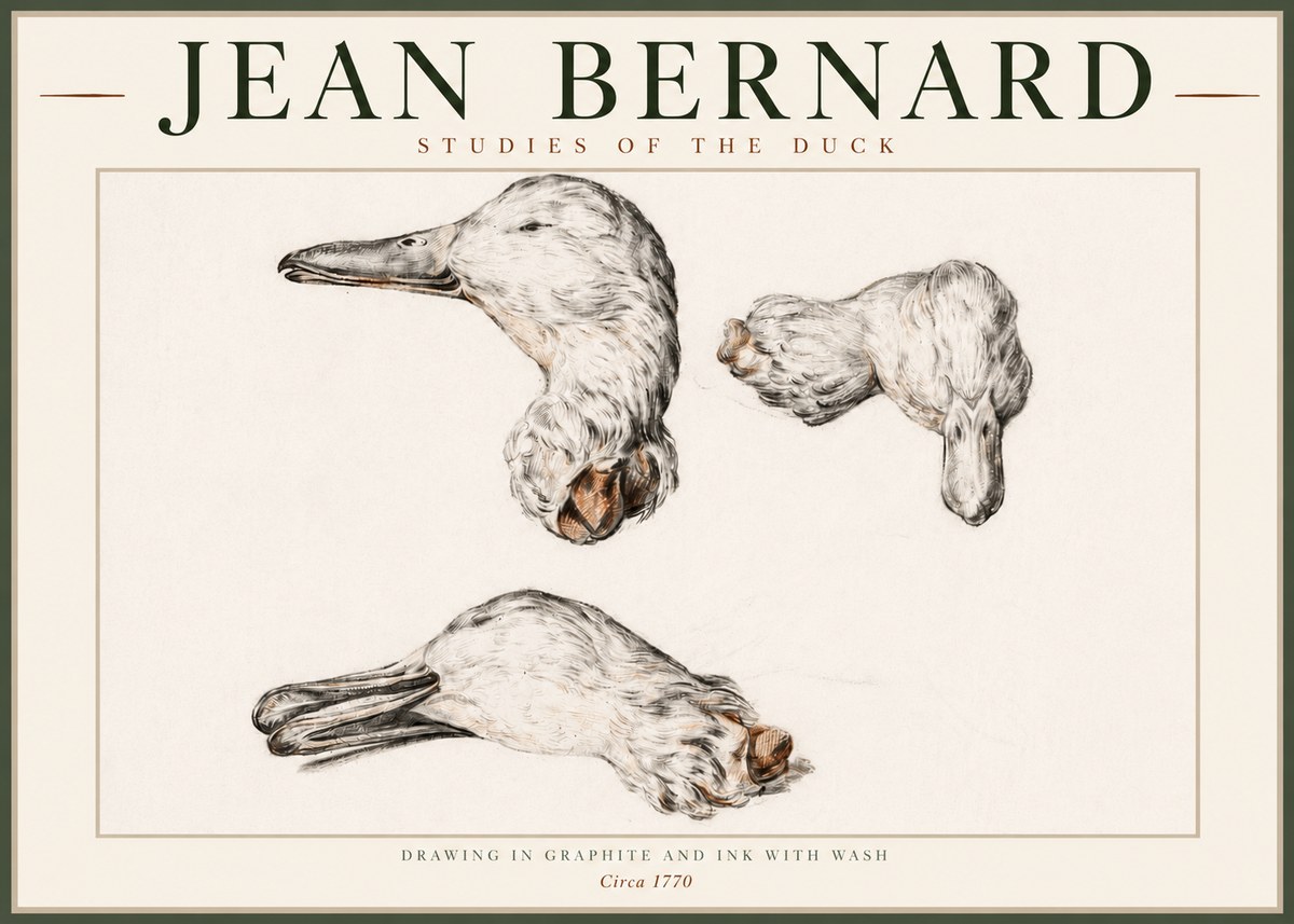 Jean Bernard Studies of the Duck No4 - Plakát