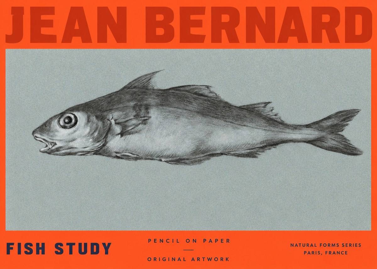 Jean Bernard Fish Study I No2 - Plakát