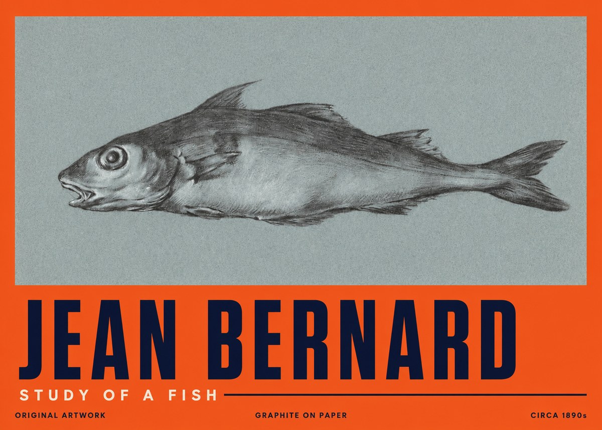 Jean Bernard Fish Study I No5 - Plakát