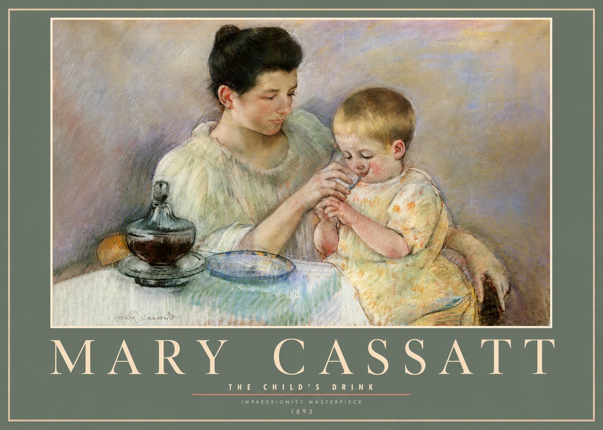 Mary Cassatt The Child's Drink No3 - Plakát