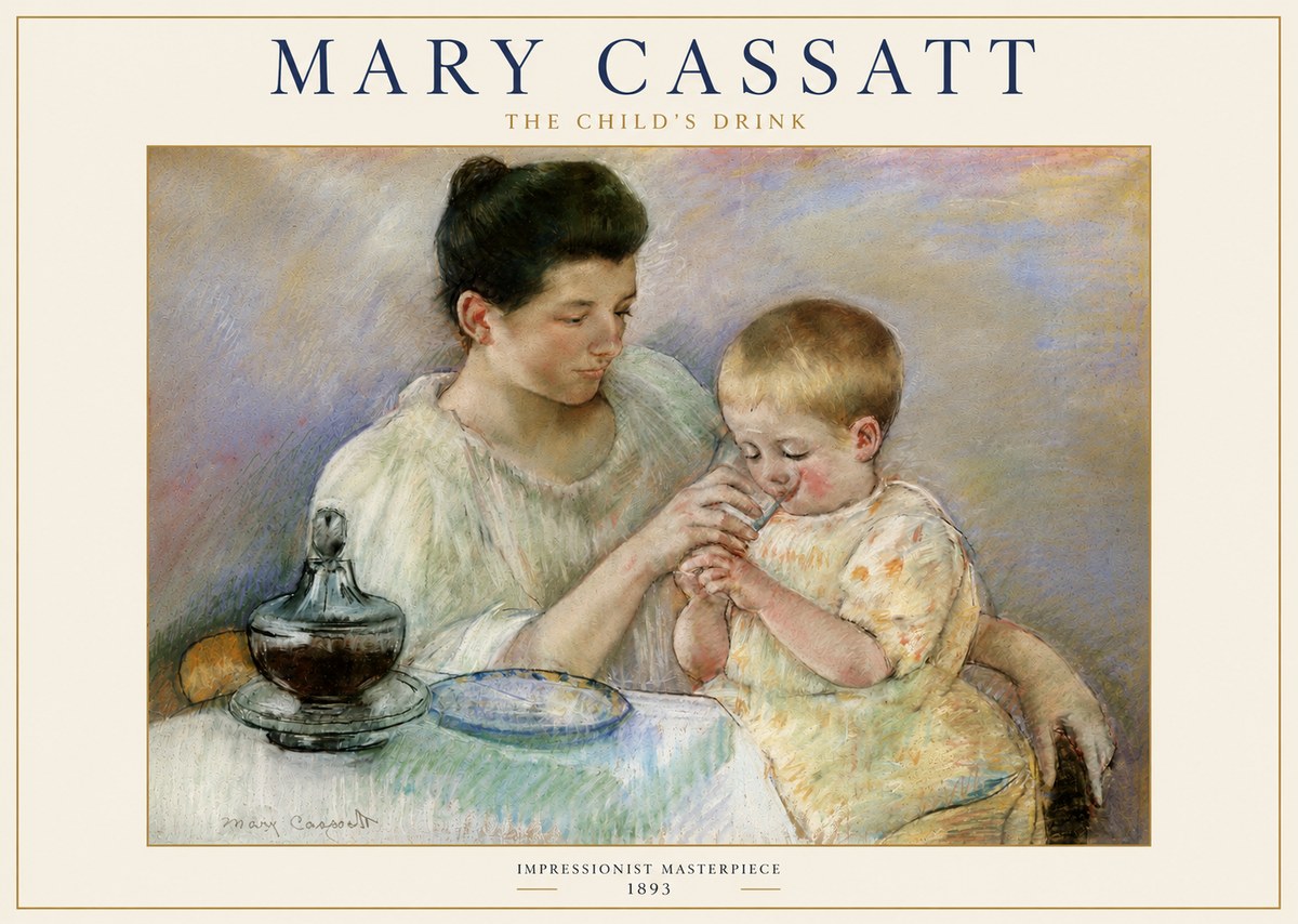 Mary Cassatt The Child's Drink No4 - Plakát