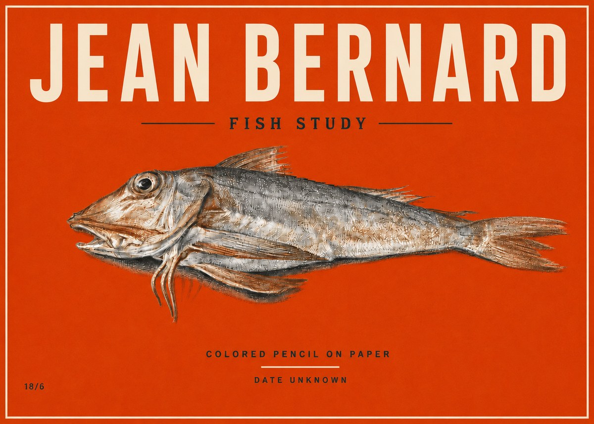Jean Bernard Fish Study II No5 - Plakát