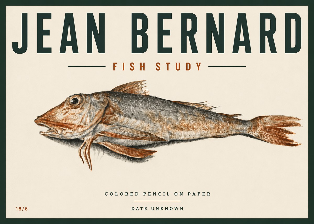 Jean Bernard Fish Study II No6 - Plakát