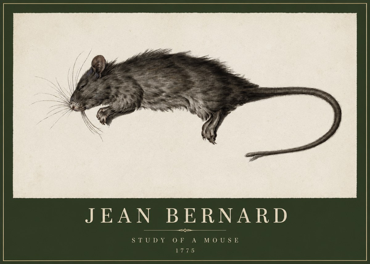 Jean Bernard Study of a Mouse II No2 - Plakát