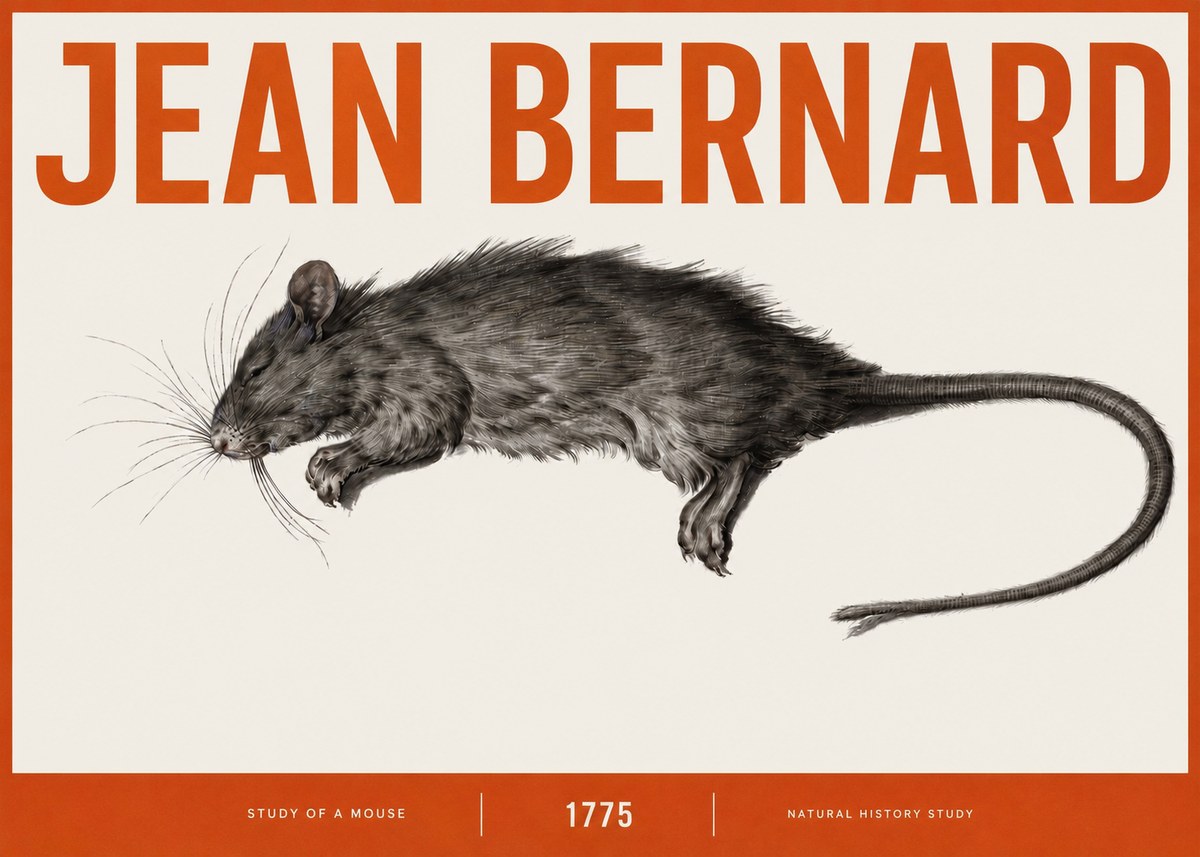 Jean Bernard Study of a Mouse II No3 - Plakát