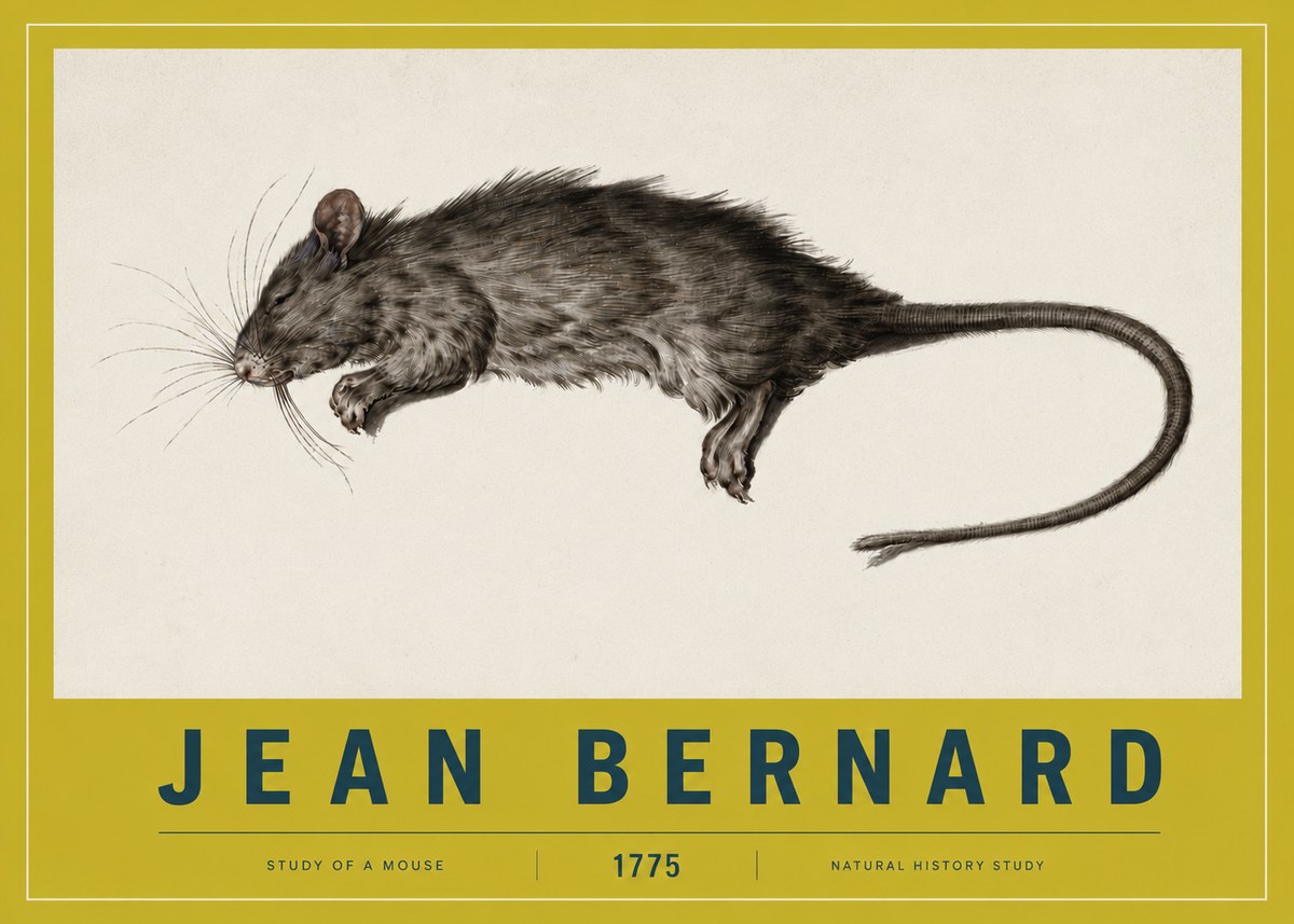Jean Bernard Study of a Mouse II No4 - Plakát