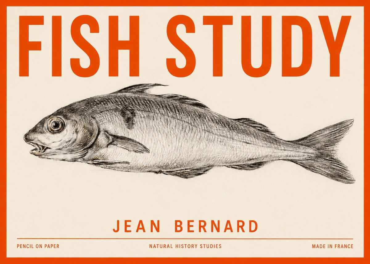 Jean Bernard Fish Study III No2 - Plakát