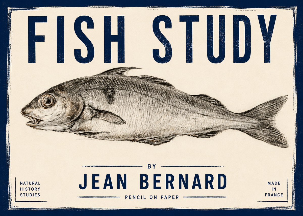 Jean Bernard Fish Study III No4 - Plakát