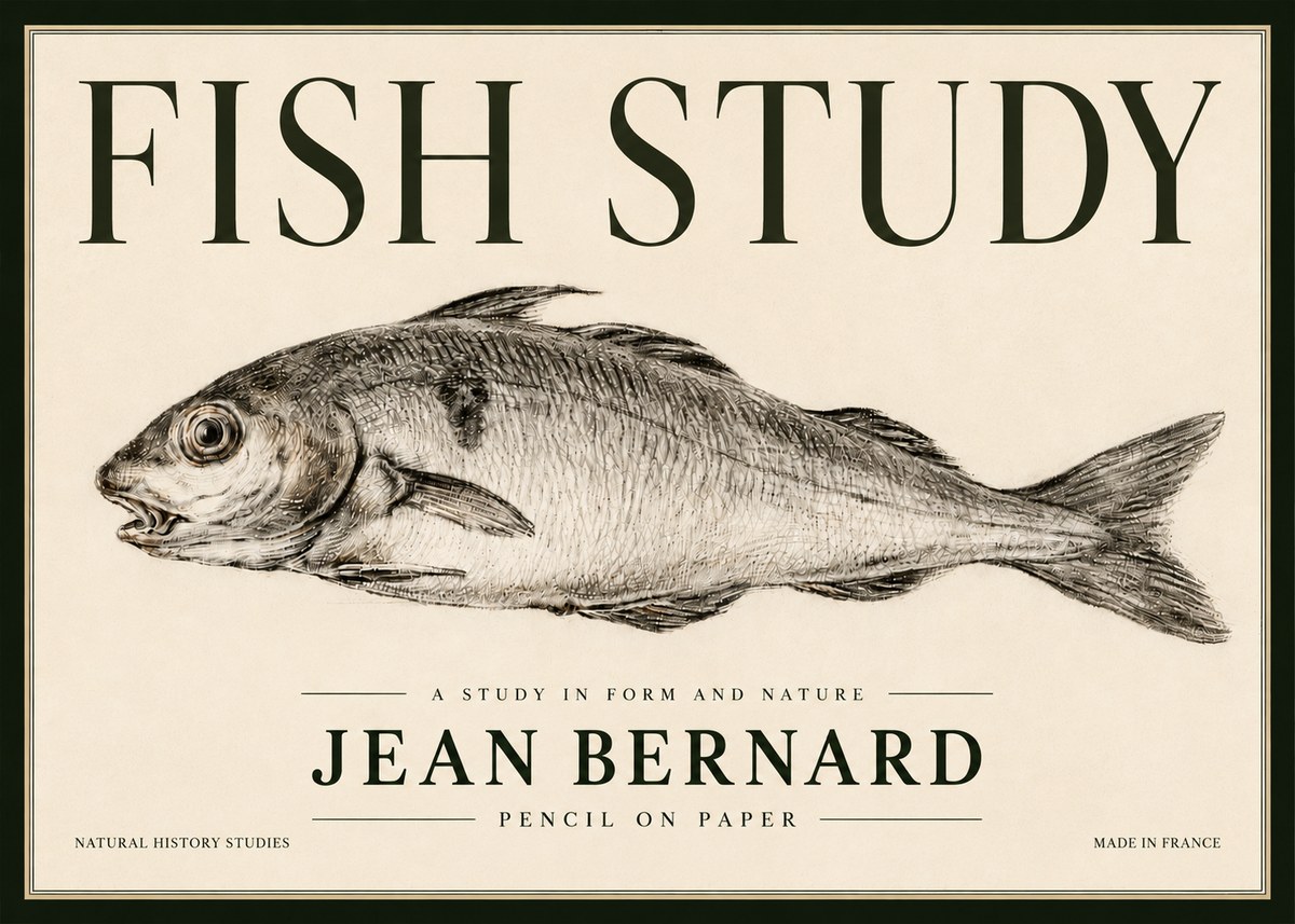 Jean Bernard Fish Study III No6 - Plakát