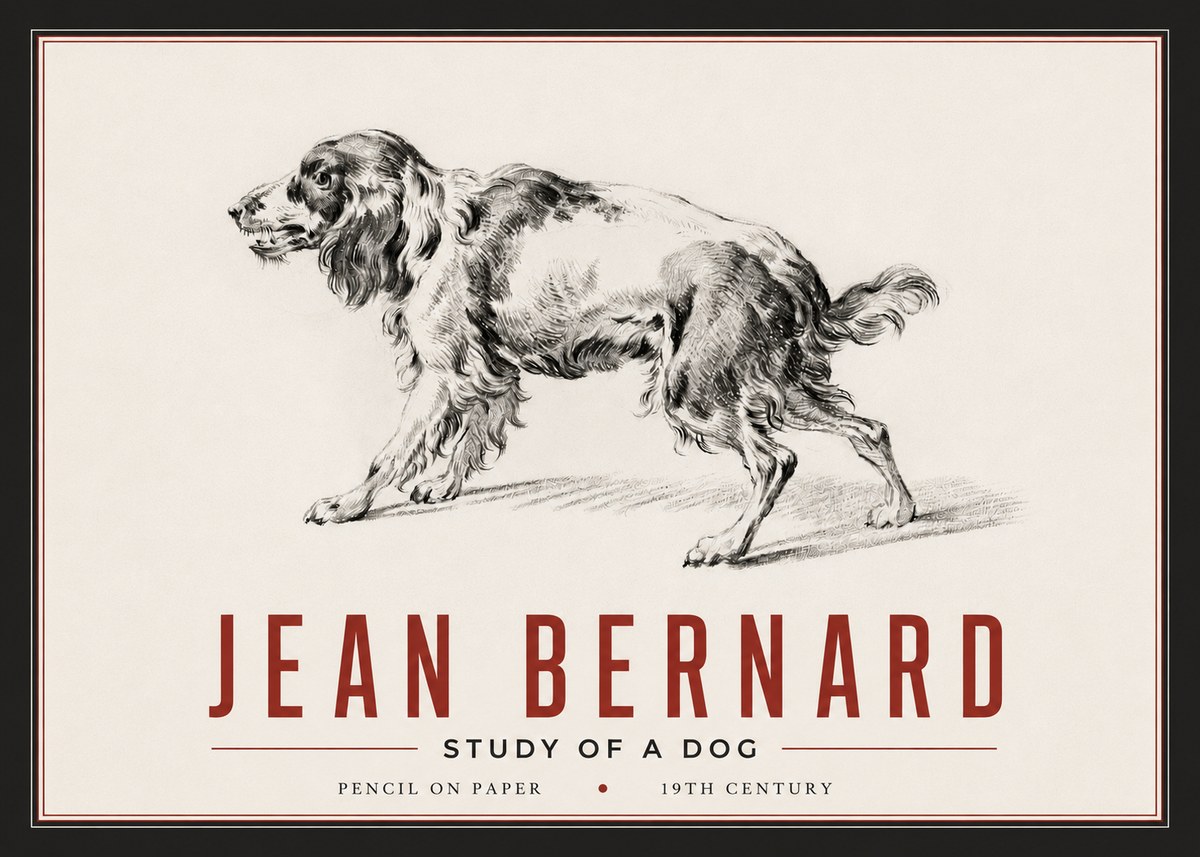 Jean Bernard Study of a Dog V No6 - Plakát