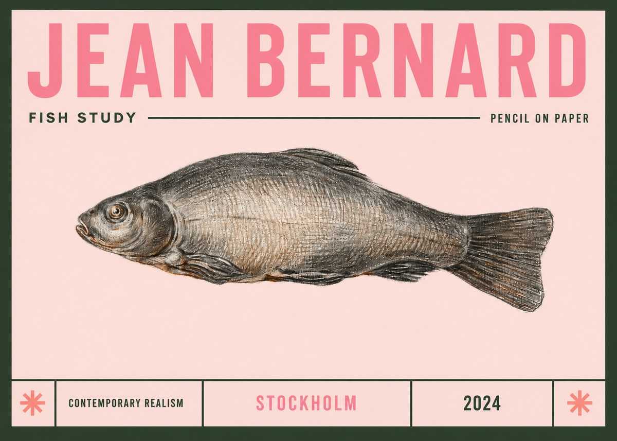 Jean Bernard Fish Study IV No3 - Plakát