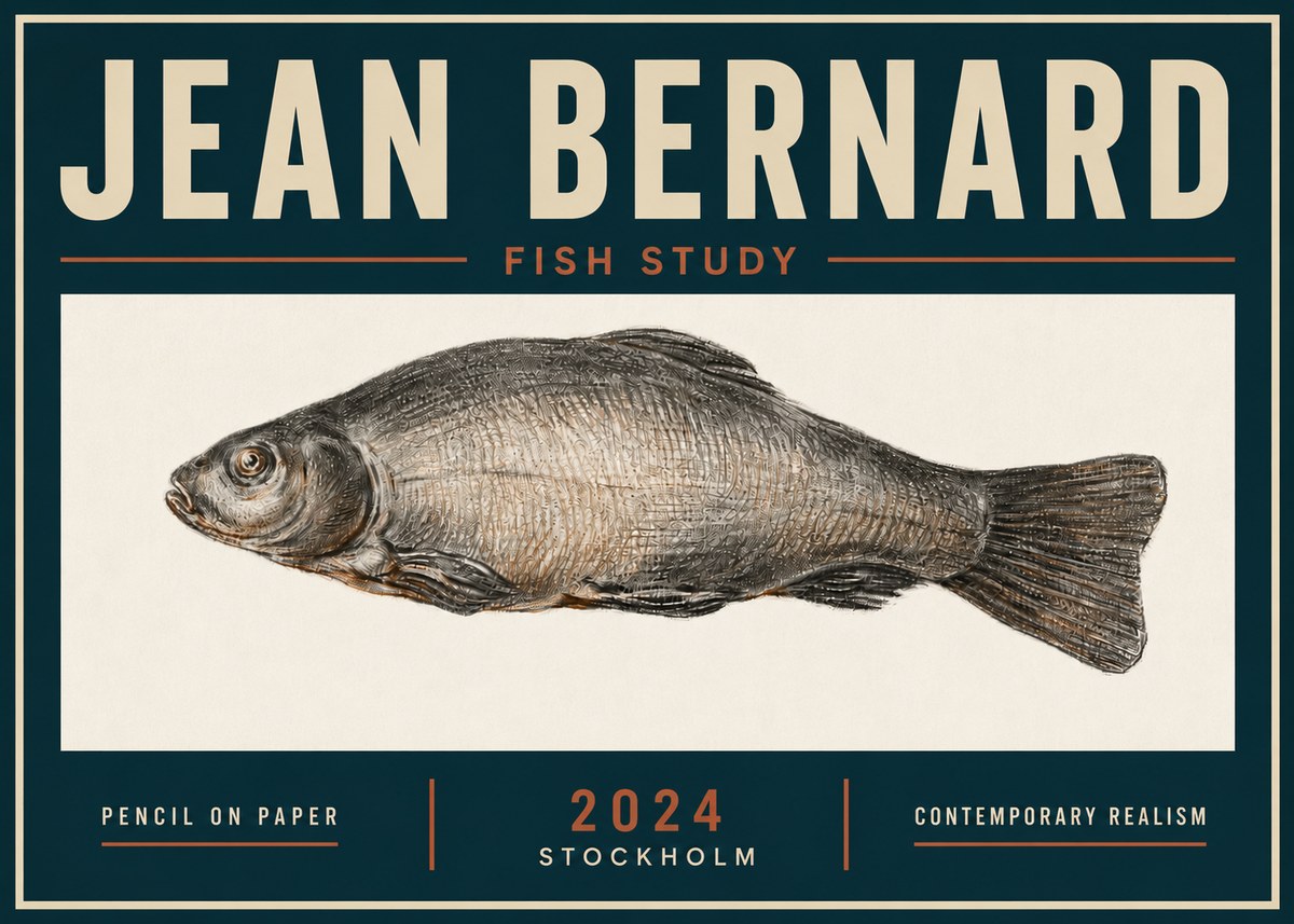 Jean Bernard Fish Study IV No5 - Plakát