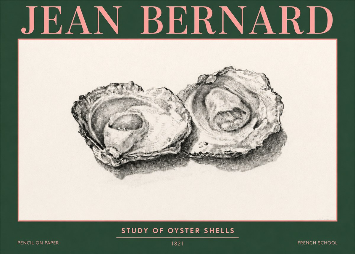 Jean Bernard Study of Oyster Shells No3 - Plakát