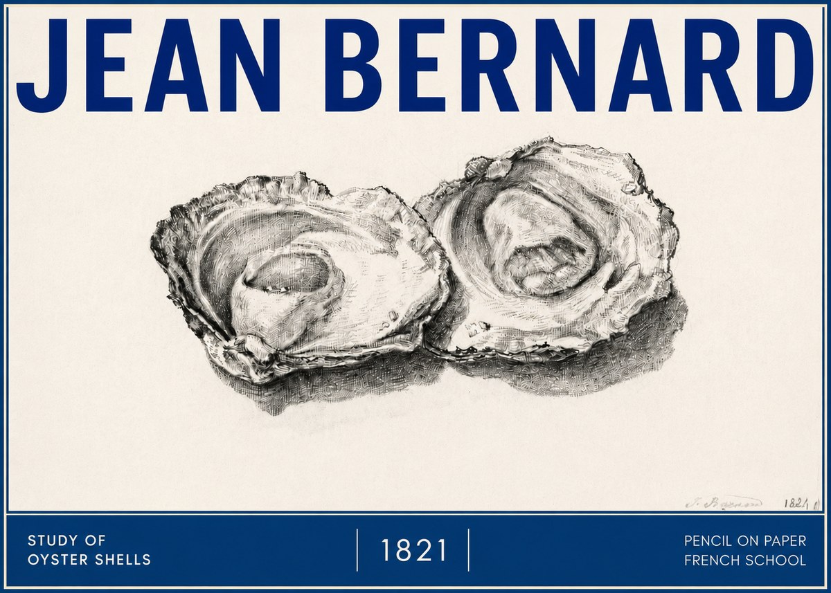 Jean Bernard Study of Oyster Shells No4 - Plakát