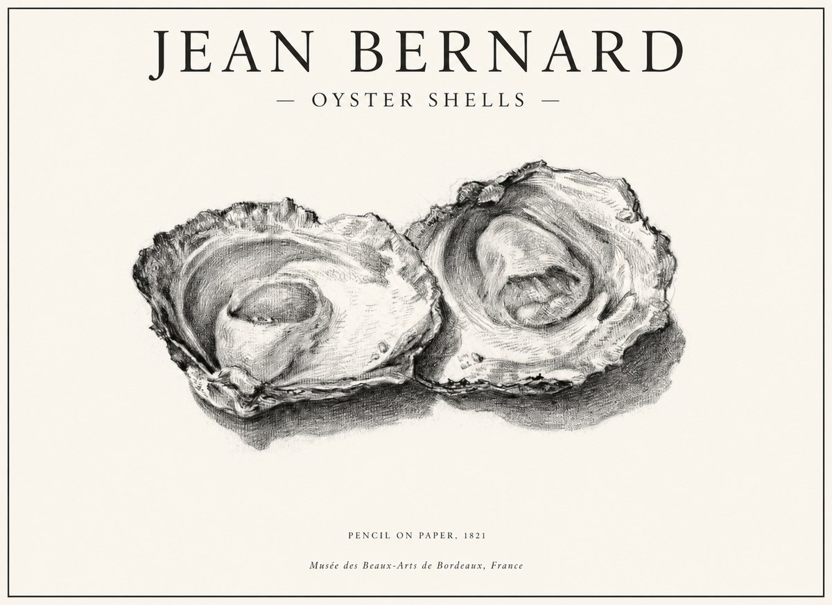 Jean Bernard Study of Oyster Shells No6 - Plakát