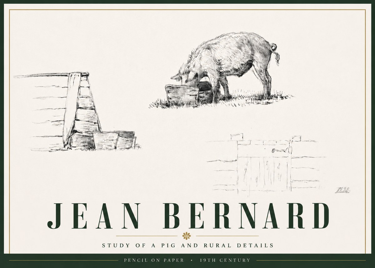 Jean Bernard Pig Study No6 - Plakát
