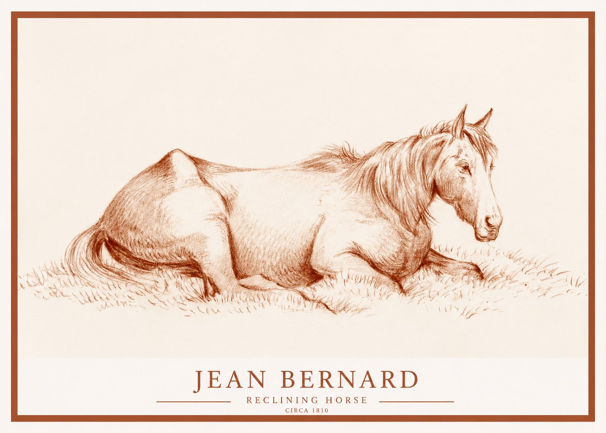 Jean Bernard Reclining Horse No1 - Plakát