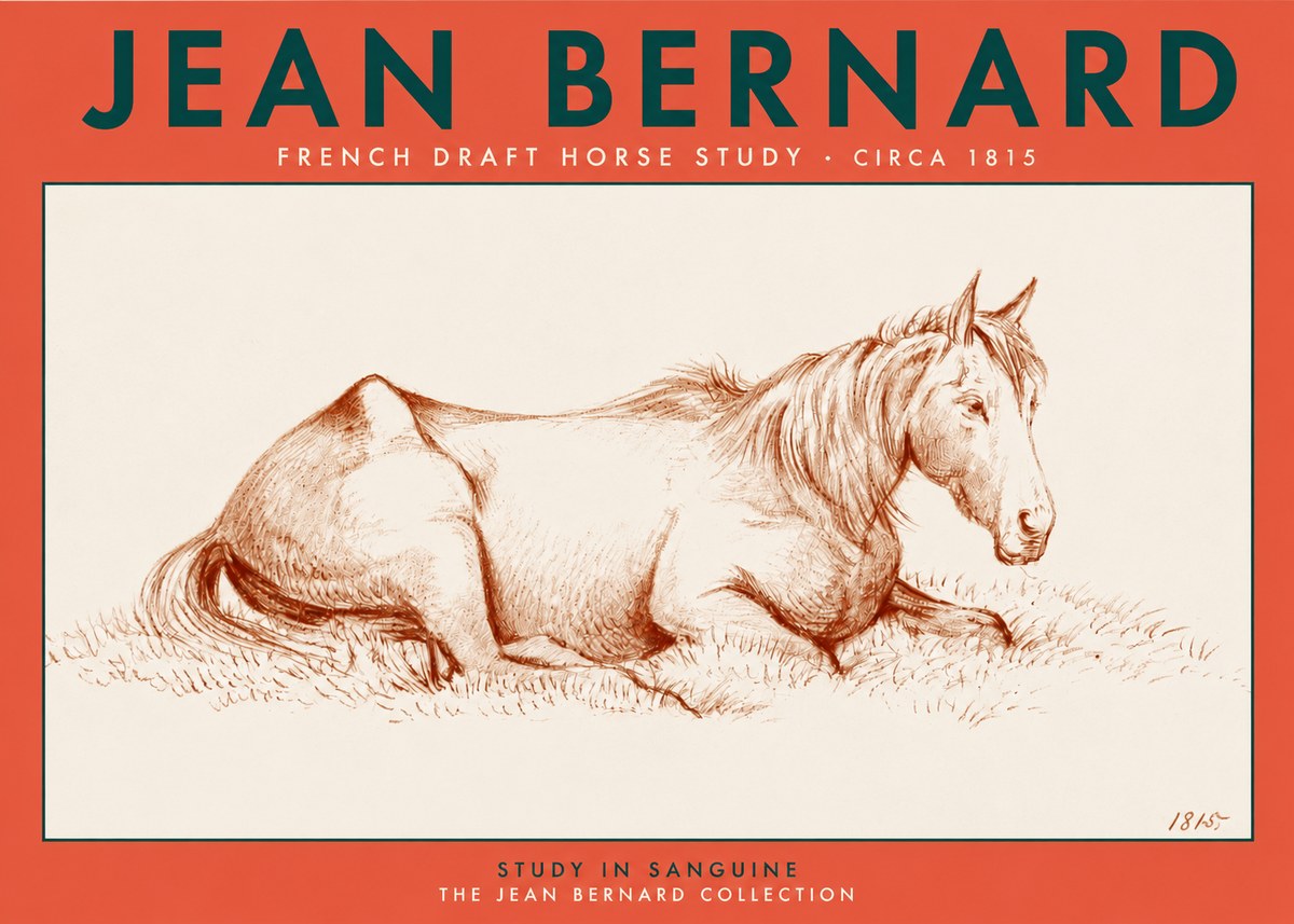 Jean Bernard Reclining Horse No4 - Plakát