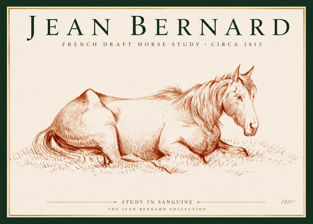 Jean Bernard Reclining Horse No5 - Plakát