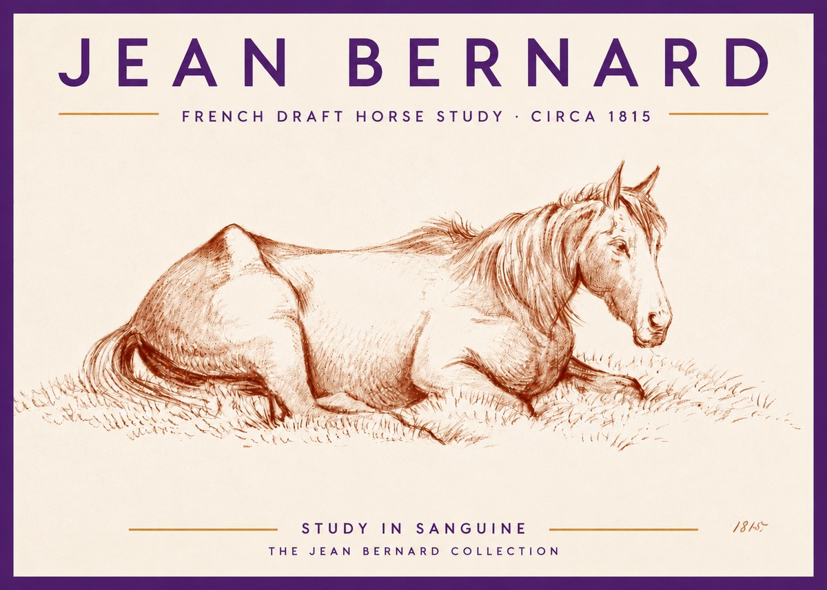 Jean Bernard Reclining Horse No6 - Plakát
