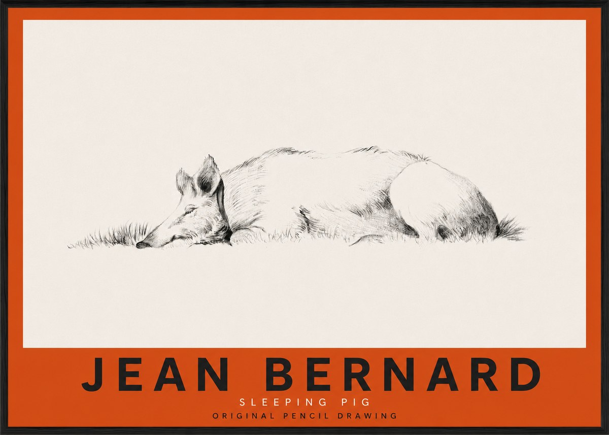 Jean Bernard Sleeping Pig II No3 - Plakát