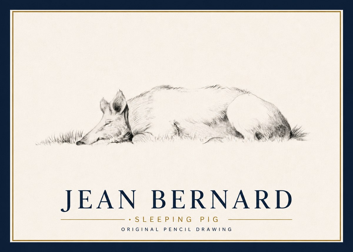 Jean Bernard Sleeping Pig II No4 - Plakát