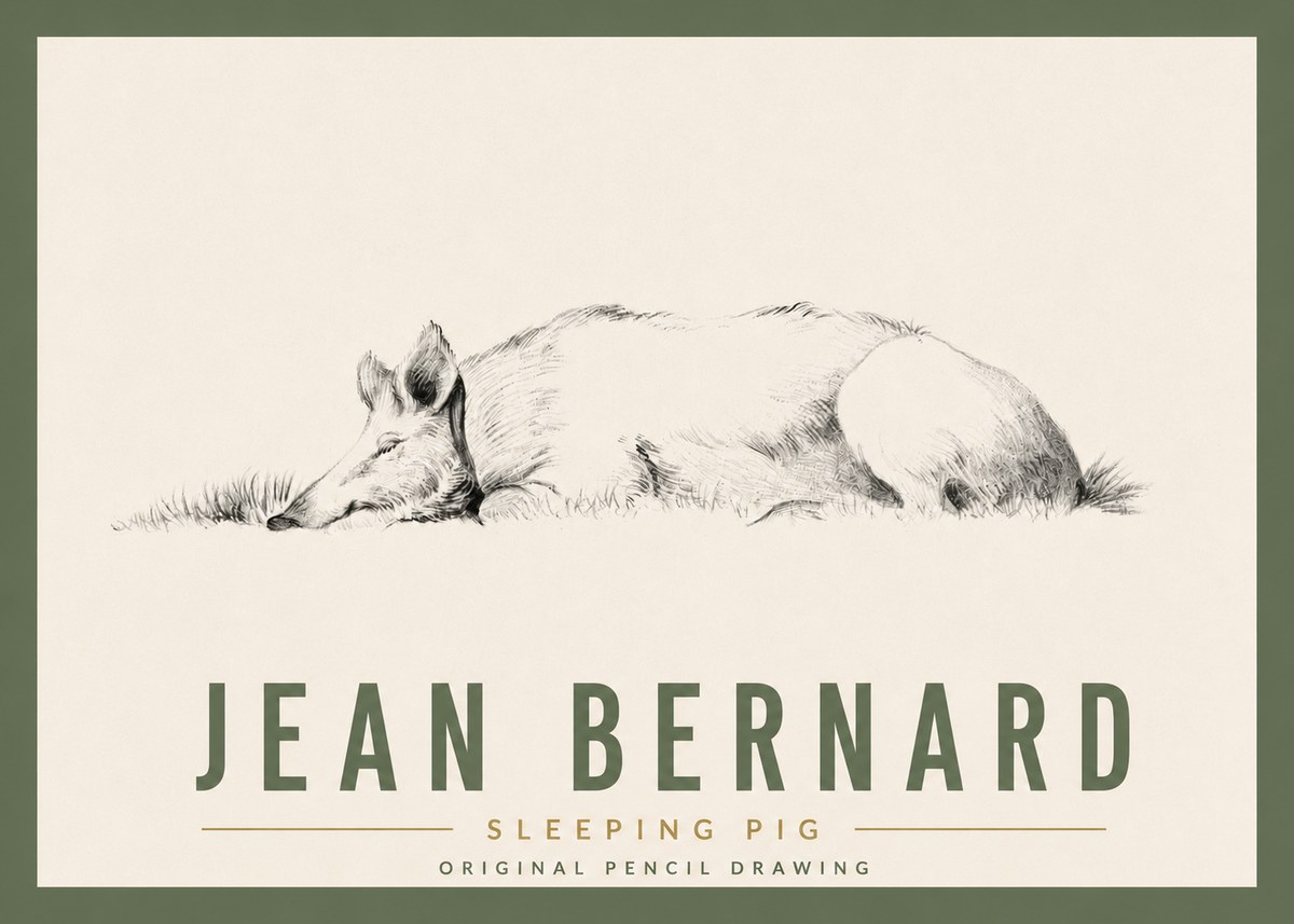 Jean Bernard Sleeping Pig II No5 - Plakát