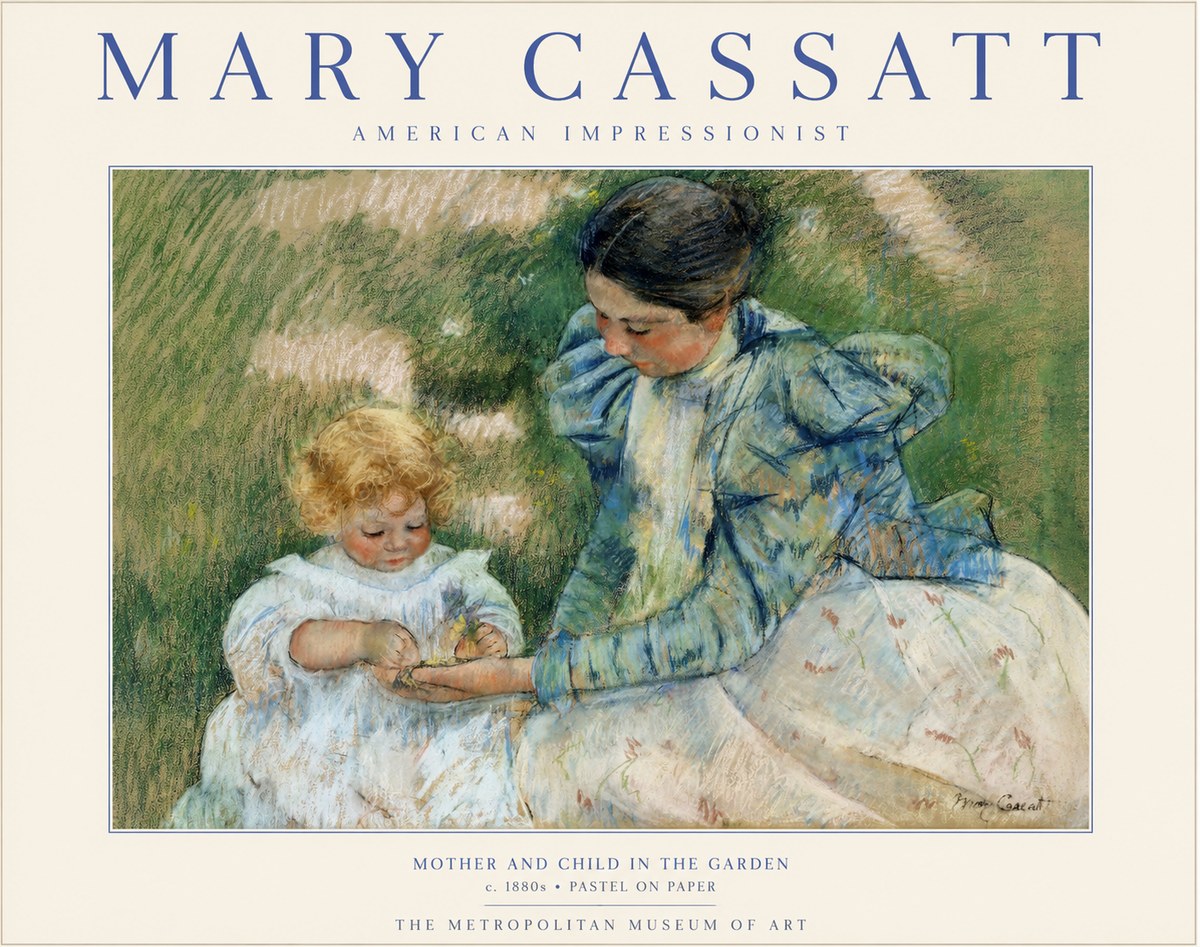 Mary Cassatt Mother and Child in the Garden No1 - Plakát