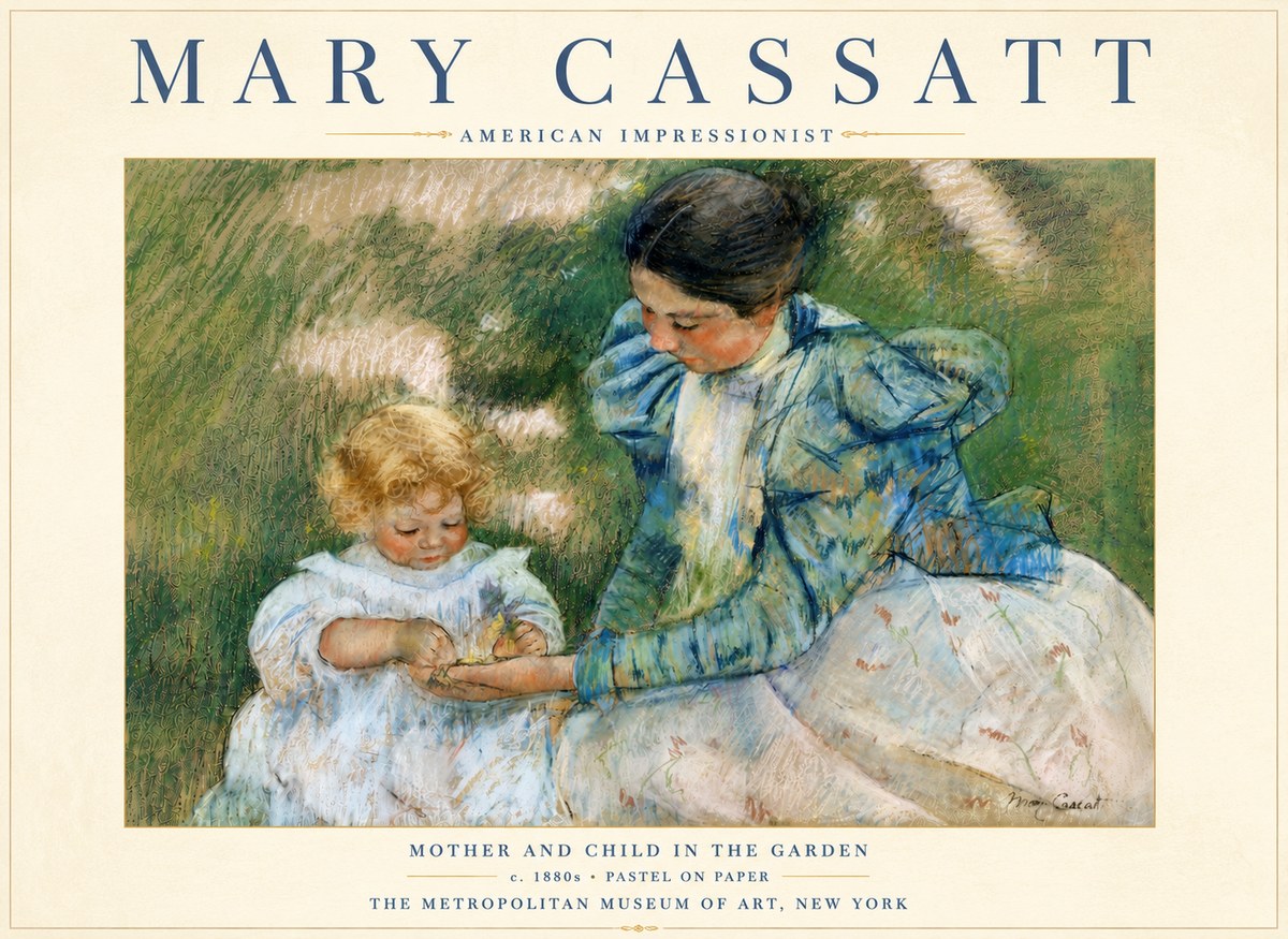 Mary Cassatt Mother and Child in the Garden No6 - Plakát