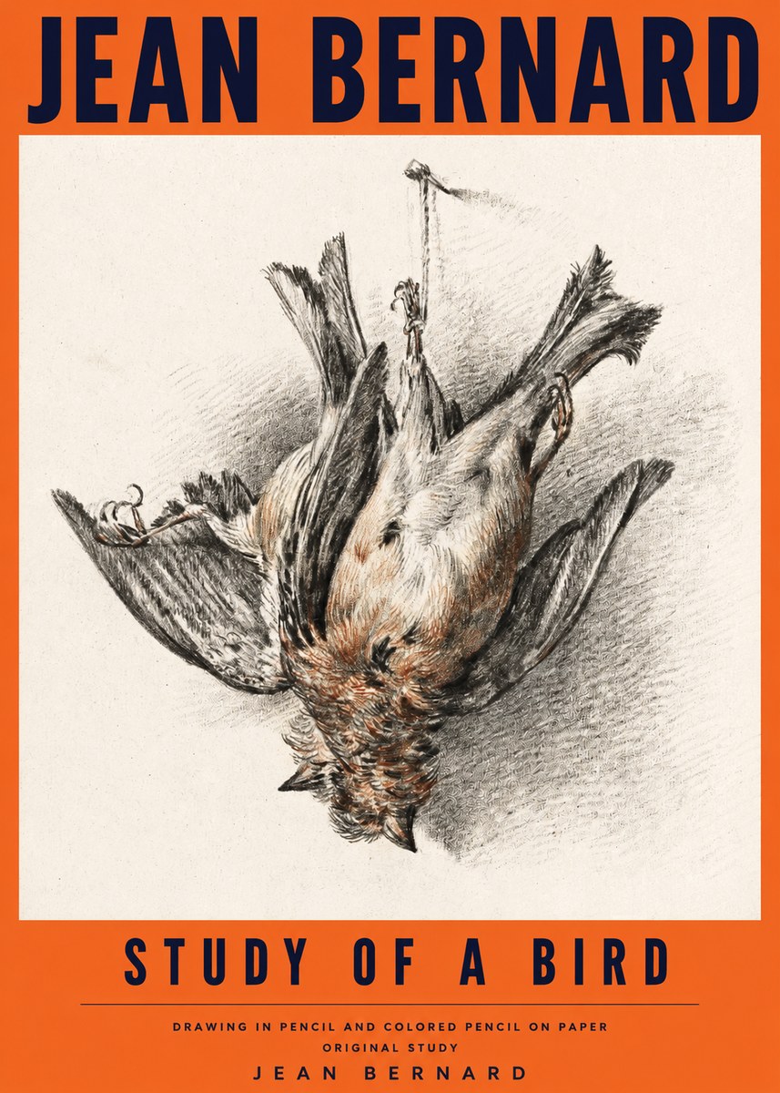 Jean Bernard Study of a Bird IV No4 - Plakát