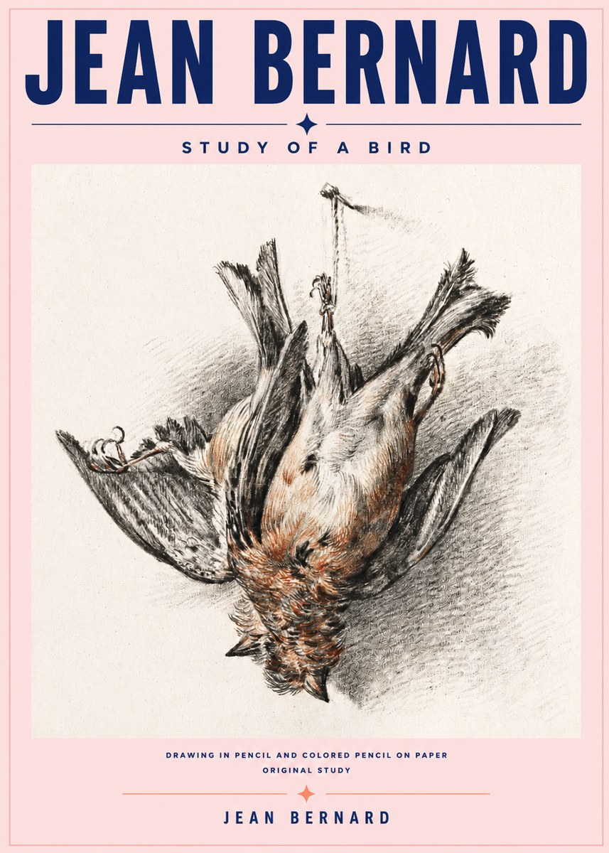 Jean Bernard Study of a Bird IV No6 - Plakát