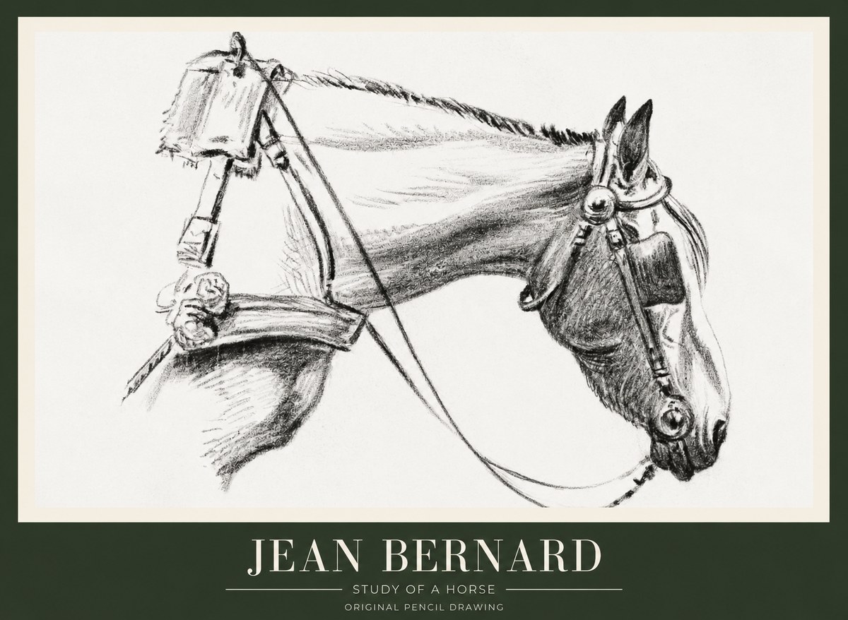 Jean Bernard Study of a Horse XVIII No1 - Plakát