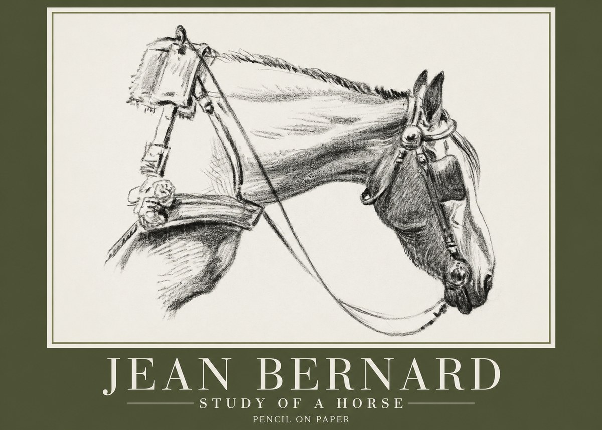 Jean Bernard Study of a Horse XVIII No2 - Plakát